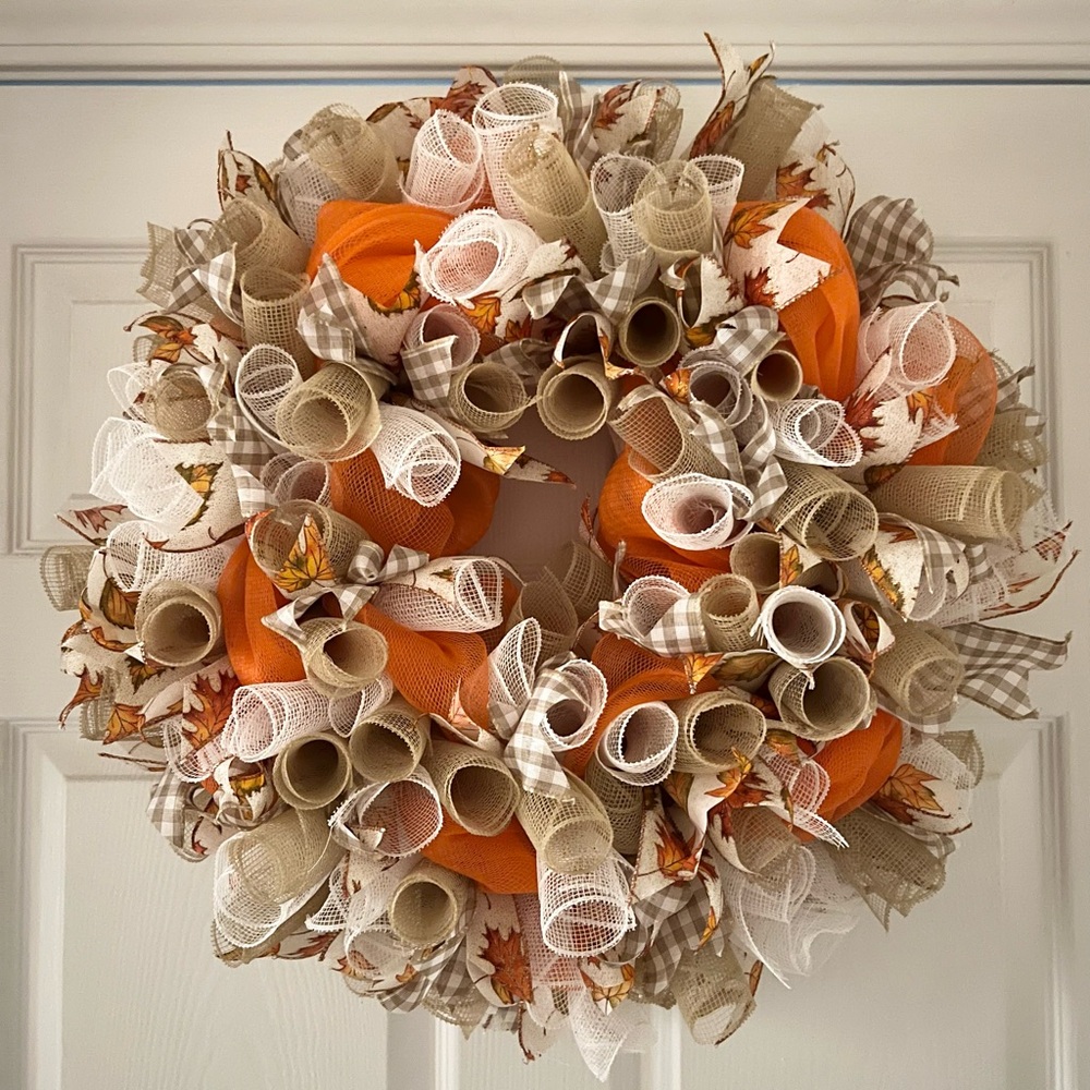 Simply Fall Handmade Mesh Wreath